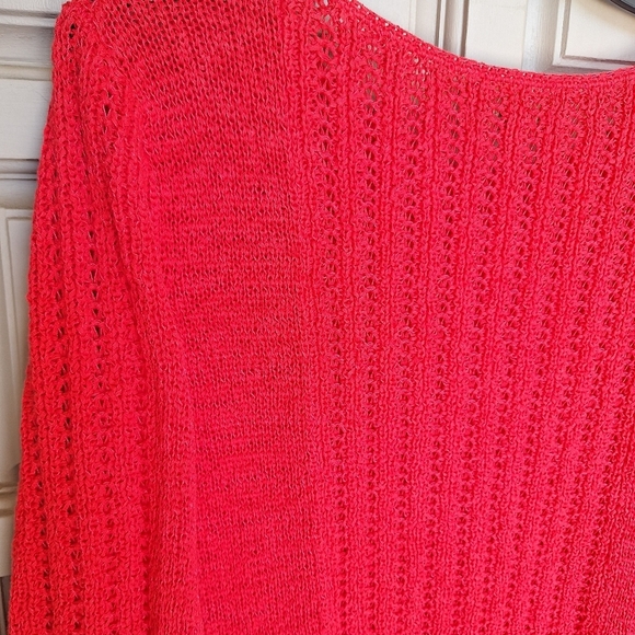 Rachel Zoe Sweater SzL/XL? Red Lng Sleeves Detail Back/Sleeves Banded Cuff/Hem - Picture 8 of 9